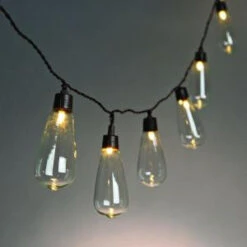 10-Light Solar Warm White Rocket LED Light String-92882 206532812