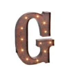 12 In. H "G" Rustic Brown Metal LED Lighted Letter-92669G 206625105