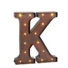 12 In. H "K" Rustic Brown Metal LED Lighted Letter-92669K 206625109 -Christmas Decoration Store 12 in. h k rustic brown metal led lighted letter 92669k