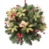 14 In. Unlit Artificial Kissing Ball With Red Berries And Pinecones-2168200HD 205080229 -Christmas Decoration Store 14 in. unlit artificial kissing ball with red berries and pinecones 2168200hd