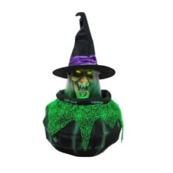 23.9 In. Animated Cauldron Witch With Fog Hose-5122766 206771314