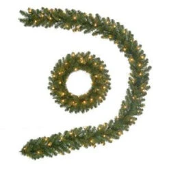 24 In. Sierra Nevada Pre-Lit Wreath And 9 Ft. Garland Combo Pack-GD20P3A38C02 207005278