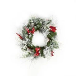 24 In. Frosted Mixed Pine Artificial Wreath-2207170 206634282