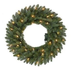 24 In. Pre-Lit B/O LED New Meadow Artificial Christmas Wreath X 225 Tips With 35 Warm White Lights And Timer-GD20P2581L01 206795469