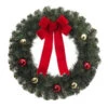 26 In. Noble Pine Artificial Wreath With Ornaments And Red Bow (Pack Of 6)-2174920HDX6 205203593 -Christmas Decoration Store 26 in. noble pine artificial wreath with ornaments and red bow pack of 6 2174920hdx6