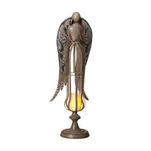 30 in. Rustic Metal Designer Angel Candle Holder-2215210 206641363 30 In. Rustic Metal Designer Angel Candle Holder-2215210 206641363 -Christmas Decoration Store 30 in. rustic metal designer angel candle holder 2215210