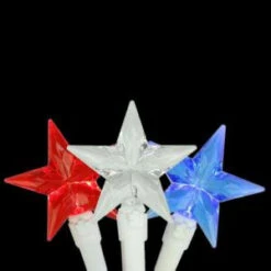 30-Light LED Red, White And Blue 4th Of July Patriotic Star Lights With White Wire-28380811 207006235