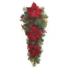 32 In. Unlit Burgundy Poinsettia Artificial Teardrop-2258480HD 206005411 -Christmas Decoration Store 32 in. unlit burgundy poinsettia artificial teardrop 2258480hd