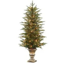 4.5 Ft. Feel-Real Fraser Grande Potted Artificial Christmas Tree With 150 Clear Lights-PEFG4-314-45 205983405