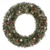 48 In. Battery Operated Roosevelt Artificial Wreath With120 Clear LED Lights-GD40M3V90L00 205983379 -Christmas Decoration Store 48 in. battery operated roosevelt artificial wreath with120 clear led lights gd40m3v90l