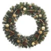 48 In. Unlit Golden Holiday Artificial Wreath-2258390HD 205994554 -Christmas Decoration Store 48 in. unlit golden holiday artificial wreath 2258390hd