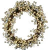 48-Light LED Gold 24 In. Battery Operated Berry Wreath With Timer-WL10-1WY024-A1 202938549 -Christmas Decoration Store 48 light led gold 24 in. battery operated berry wreath with timer wl10 1wy024 a1