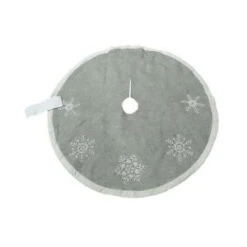 52 In. Jute Fabric And Velvet Borders With Beaded Christmas Tree Skirt-SIM-TS122 206963110