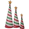 54 In., 42 In., 30 In. Glittering Snowflake Fabric Lantern Cone Trees, Peppermint (Set Of 3)-57720075X 206578310 -Christmas Decoration Store 54 in 42 in 30 in. glittering snowflake fabric lantern cone trees peppermint set of 3 5