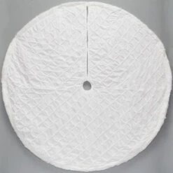 56 In. Ivory Pintucked Velvet Christmas Tree Skirt-2564899-2HC 205983469