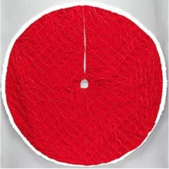 56 In. Red Pintucked Velvet Christmas Tree Skirt-2564899-1HC 205983472