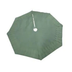 58 In. Non-Woven Felt Leaf Motif Border White Christmas Tree Skirt-SIM-P4404 207046160