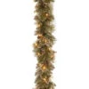 6 Ft. Glittery Bristle Pine Garland With Battery Operated Warm White LED Lights-GB3-300-6A-B1 300330541 -Christmas Decoration Store 6 ft. glittery bristle pine garland with battery operated warm white led lights gb3 300