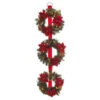 60 In. Battery Operated Triple Artificial Poinsettia Wreath With 48 Clear LED Lights-2258580HD 205984094 -Christmas Decoration Store 60 in. battery operated triple artificial poinsettia wreath with 48 clear led lights 22
