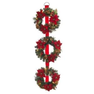 60 in. Battery Operated Triple Artificial Poinsettia Wreath with 48 Clear LED Lights-2258580HD 205984094 60 In. Battery Operated Triple Artificial Poinsettia Wreath With 48 Clear LED Lights-2258580HD 205984094 -Christmas Decoration Store 60 in. battery operated triple artificial poinsettia wreath with 48 clear led lights 22
