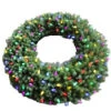 60 In. LED Pre-Lit Artificial Christmas Wreath With C9 Ceramic Multi-Color Lights-4723262-C902HO 206803410 -Christmas Decoration Store 60 in. led pre lit artificial christmas wreath with c9 ceramic multi color lights 47232