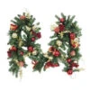 9 Ft. Battery Operated Plaza Artificial Garland With 50 Clear LED Lights-BOWOTHD173F 205983367 -Christmas Decoration Store 9 ft. battery operated plaza artificial garland with 50 clear led lights bowothd173f