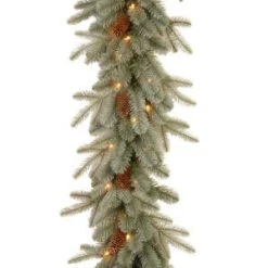 9 Ft. Frosted Arctic Spruce Garland With Clear Lights-PEFA1-307-9B-1 300330559