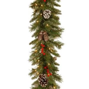 9 ft. Frosted Berry Garland with Clear Lights-FRB-9GLO-1 300330554 9 Ft. Frosted Berry Garland With Clear Lights-FRB-9GLO-1 300330554 -Christmas Decoration Store 9 ft. frosted berry garland with clear lights frb 9glo 1