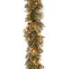 9 Ft. Glittery Bristle Pine Garland With Clear Lights-GB3-300-9A-1 300330618 -Christmas Decoration Store 9 ft. glittery bristle pine garland with clear lights gb3 300 9a 1