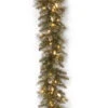 9 Ft. Glittery Bristle Pine Garland With Warm White LED Lights-GB3-319-9A-1 300330621