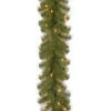 9 Ft. North Valley Spruce Garland With Clear Lights-NRV7-302-9A-1 300330529