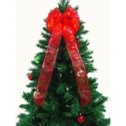 9 In. 36-Light LED Red Ribbon Bow-RB33-R009-A 202371855
