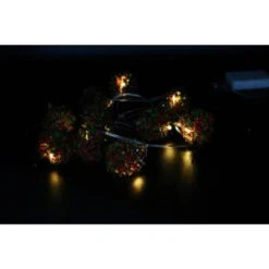 Alpine 10-Light LED White Lights With Rattan Ball String Light Decor-CIM168 207140321