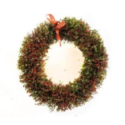 Alpine 17 In. Rattan Christmas Wreath With 20 LED Lights-CIM170HH 207140322
