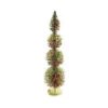 Alpine 18 In. Rattan And Berries Christmas Tree With 4 Circular Shaped Tiers-CIM154HH-S 207140314 -Christmas Decoration Store alpine 18 in. rattan and berries christmas tree with 4 circular shaped tiers cim154hh s