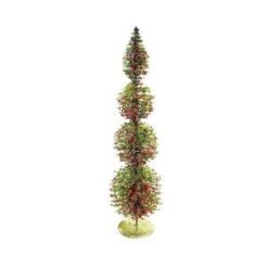 Alpine 18 In. Rattan And Berries Christmas Tree With 4 Circular Shaped Tiers-CIM154HH-S 207140314