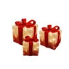 Alpine White Christmas Presents With Red Bow And Lights (Set Of 3)-CRX102A-WT 206212939 -Christmas Decoration Store alpine white christmas presents with red bow and lights set of 3 crx102a wt