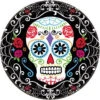 Amscan 10.5 In. X 10.5 In. Day Of The Dead Round Paper Plates (18-Count, 3-Pack)-721519 300598935 -Christmas Decoration Store amscan 105 in x 105 in. day of the dead round paper plates 18 count 3 pack 721519