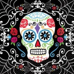 Amscan 6.5 In. X 6.5 In. Day Of The Dead Luncheon Napkins (36-Count, 3-Pack)-711519 300598939