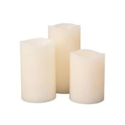 Bisque, Vanilla Scent Wax Black Wick LED Candle Set (3-Piece)-42973 206504457