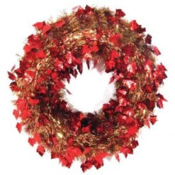 Brite Star 20 In. Autumn Ochre Die-Cut Tinsel Artificial Wreath-96-310-00 205116226