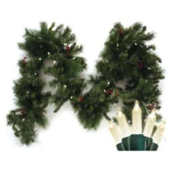 Brite Star 9 Ft. Pre-Lit LED Battery Operated Anchorage Fir Garland With Timer-74-285-00 203613657