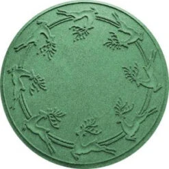 Bungalow Flooring Aqua Shield Light Green 35 In. Round Reindeer Run Under The Tree Mat-20648533535 206317270