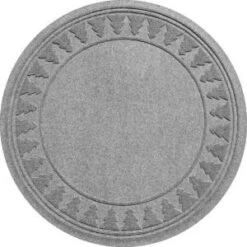 Bungalow Flooring Aqua Shield Medium Gray 35 In. Round Pine Trees Under The Tree Mat-20293573535 206317254