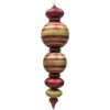 Christmas By Krebs 44 In. Red And Gold Shatterproof Finial With Stripes-CBK40123 206214911 -Christmas Decoration Store christmas by krebs 44 in. red and gold shatterproof finial with stripes cbk40123
