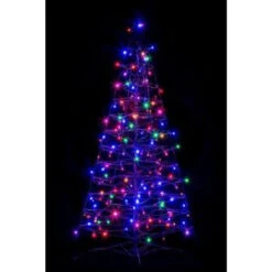 Crab Pot Trees 4 Ft. Pre-Lit LED Fold Flat Outdoor/Indoor Artificial Christmas Tree With 160 Multi-Color Lights-FFT-G4M-LED 206685552