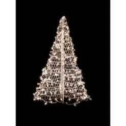 Crab Pot Trees 5 Ft. Indoor/Outdoor Pre-Lit Incandescent Artificial Christmas Tree With White Frame And 350 Clear Lights-W5W 205471770