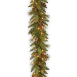 Decorative Collection 6 Ft. Long Needle Pine Cone Garland With Clear Lights-DC3-178L-6B 300330542