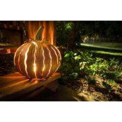 Desert Steel 14 In. X 15 In. Orange Powder Coated Squatty Pumpkin Luminary-411-050 205440166