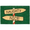Entryways Naughty Or Nice 17 In. X 28 In. Non-Slip Coir Door Mat-P2069 207050764 -Christmas Decoration Store entryways naughty or nice 17 in x 28 in. non slip coir door mat p2069